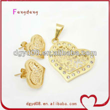 Fashion stainless steel heart jewelry set for women supplier